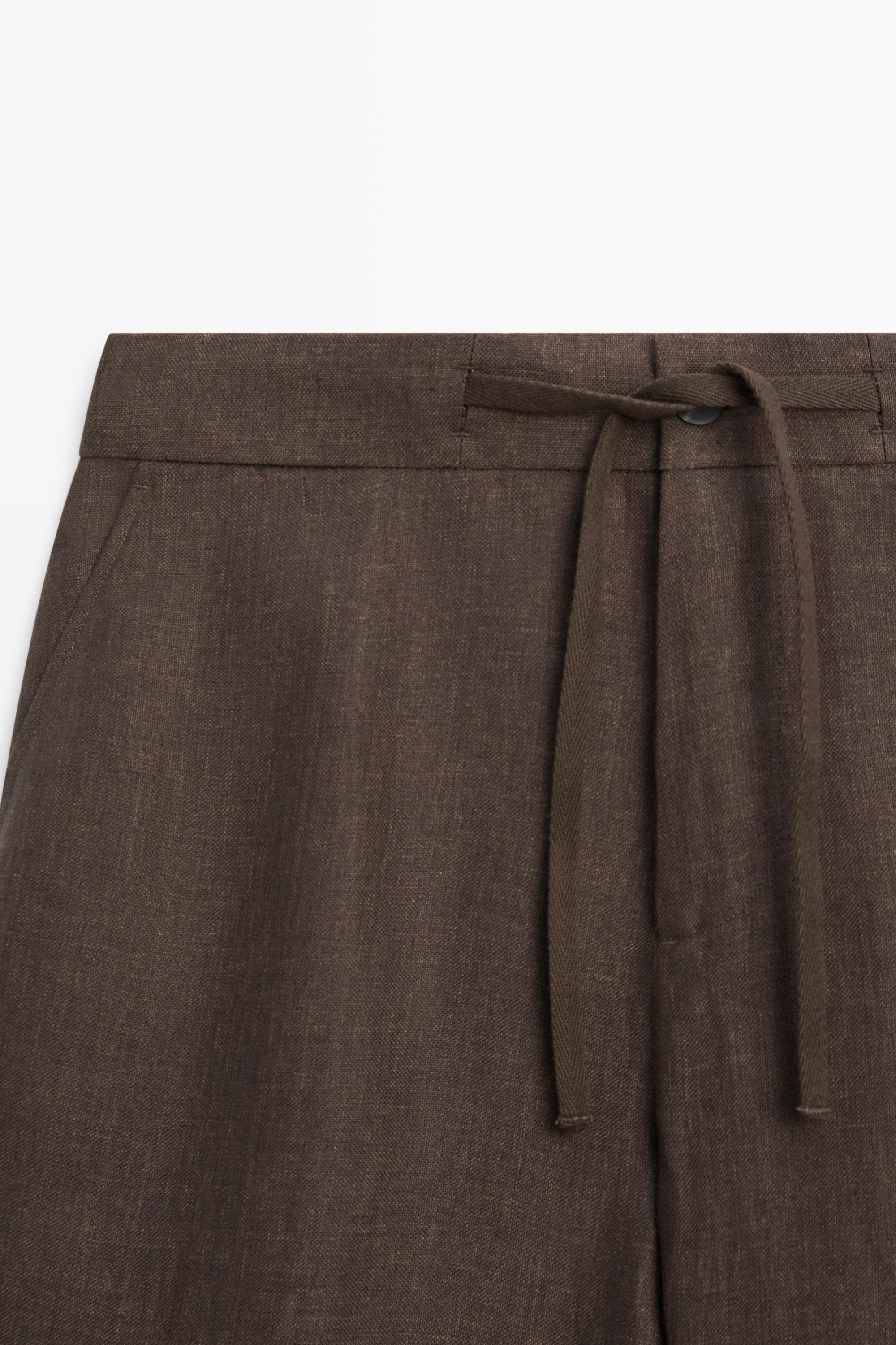 Pantalon total look lin délavé